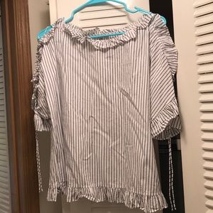 Madewell Blouse with Ruffle and Tie Detail